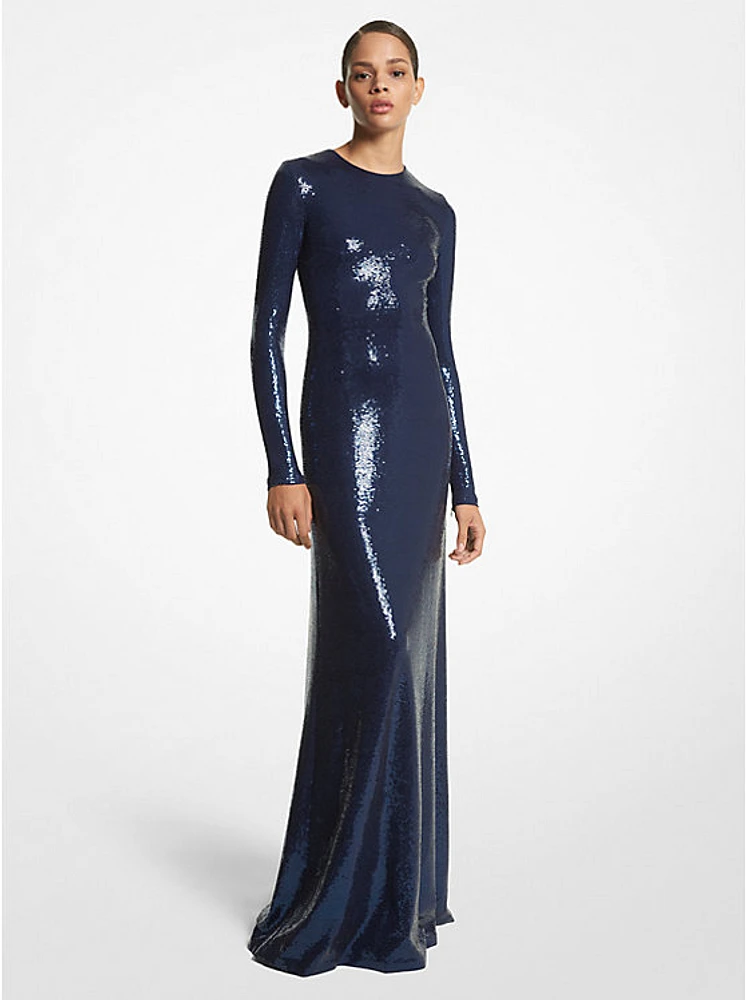 Paillette Matte Jersey Gown