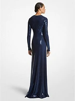 Paillette Matte Jersey Gown