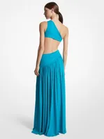 Stretch Matte Jersey Asymmetric Cutout Gown