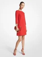 Stretch Wool Crepe Shift Dress