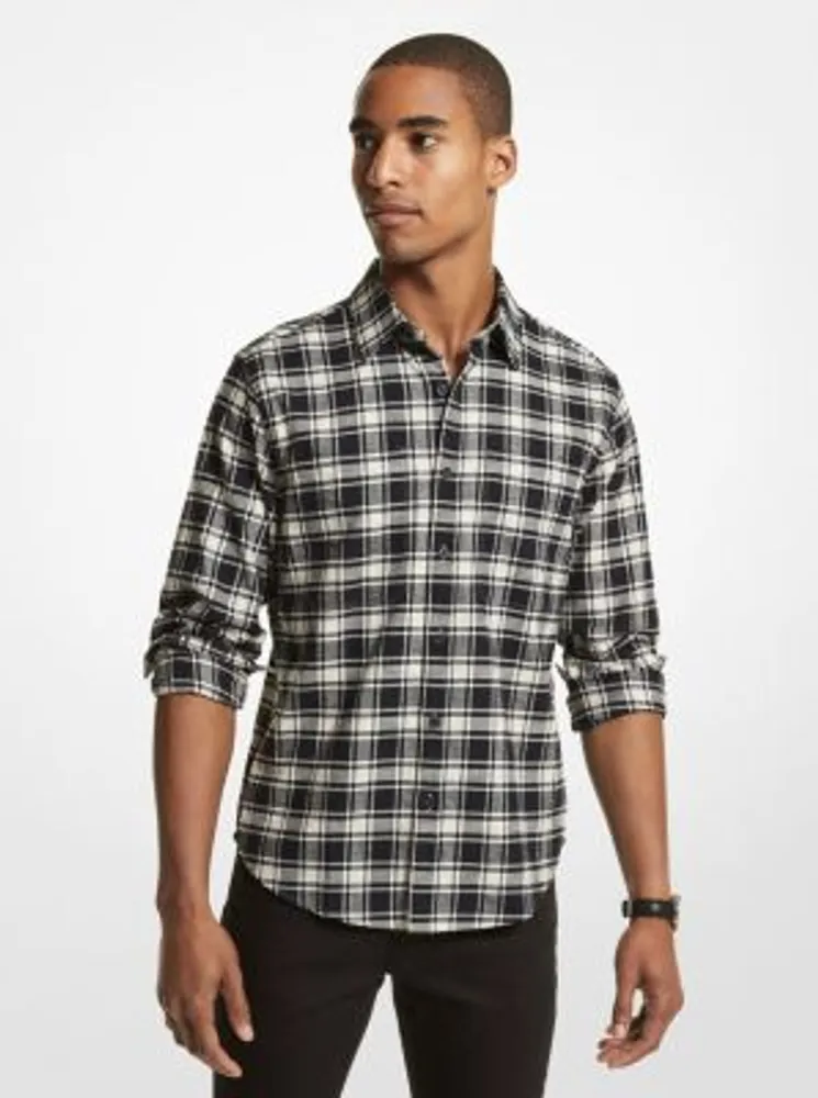 Slim-Fit Plaid Cotton Flannel Shirt