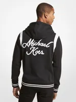 Embroidered Jersey Zip-Up Hoodie