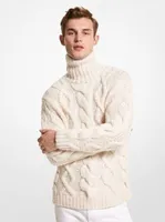 Cable Alpaca Blend Turtleneck Sweater