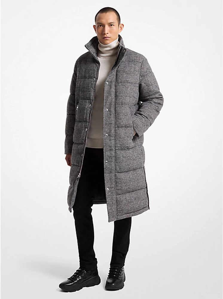 Prince Of Wales Quilted Puffer Coat