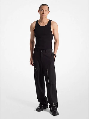 Stretch Wool Zip Cargo Pants