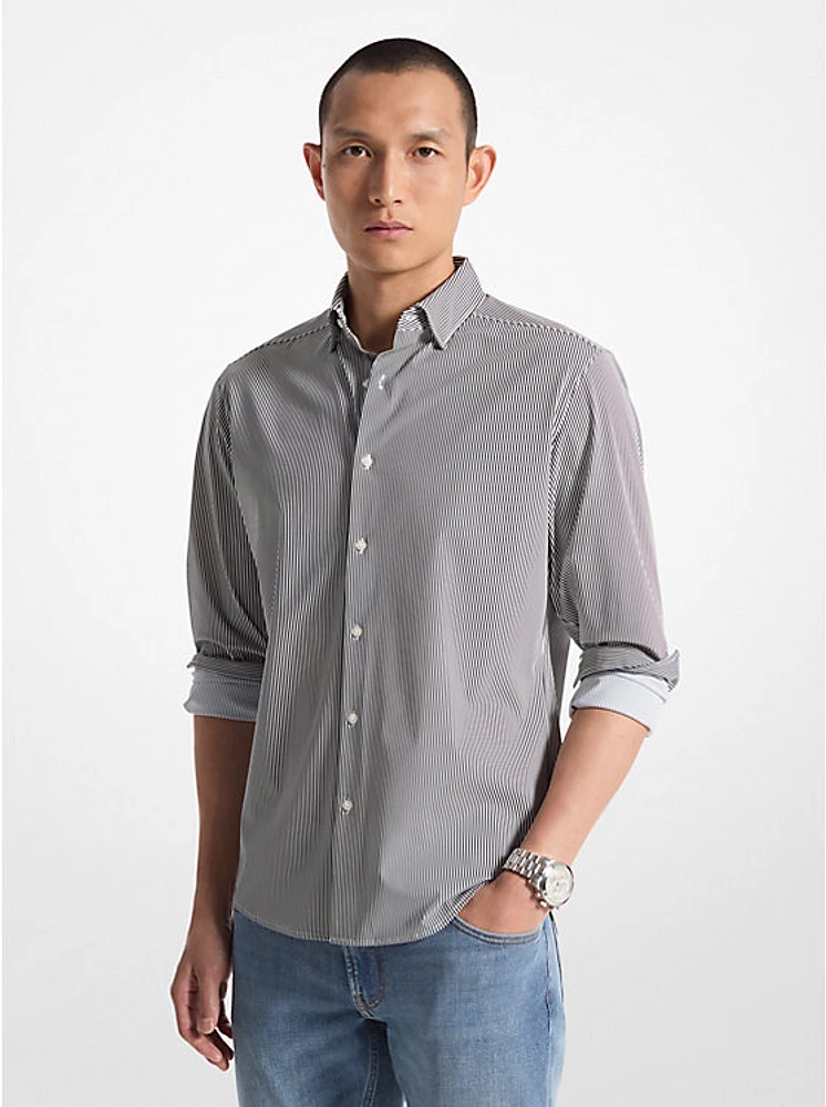 Slim-Fit Stretch Nylon Striped Shirt