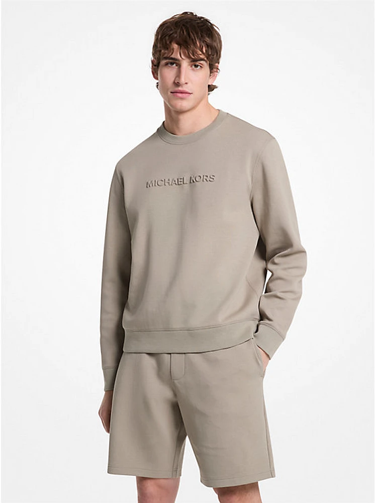 Sudadera de mezcla algodón con logotipo en relieve
