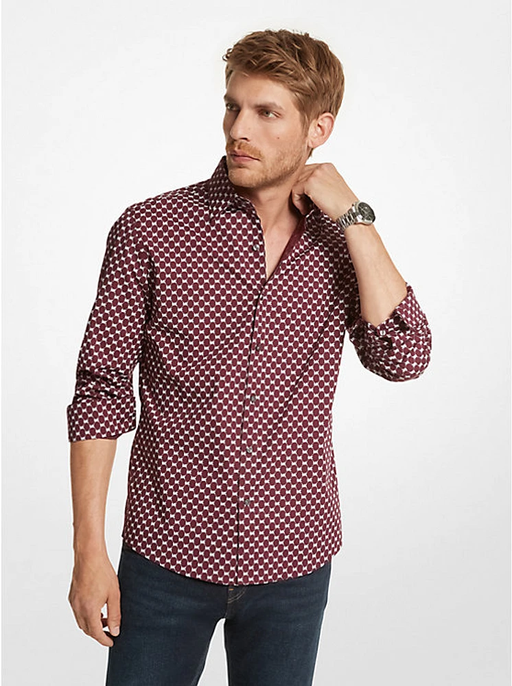 Logo Print Stretch Shirt