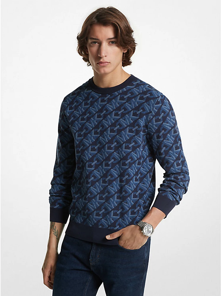 Empire Signature Logo Jacquard Merino Wool Sweater