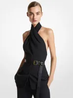 Double Crepe Sablé Halter Jacket