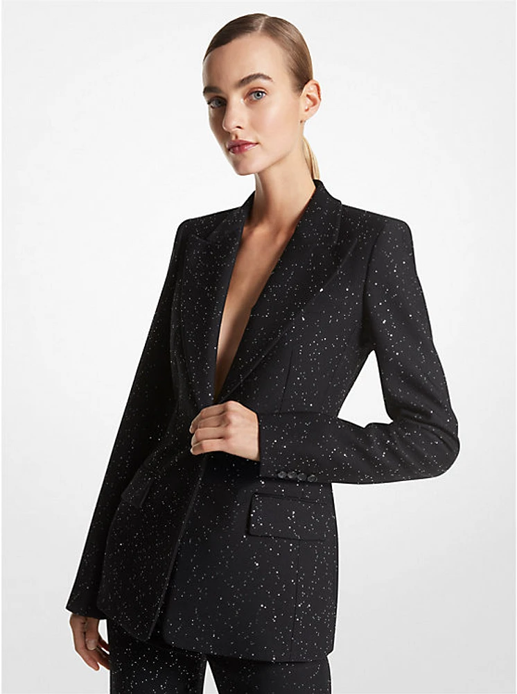 Georgina Sequined Stretch Wool Blazer