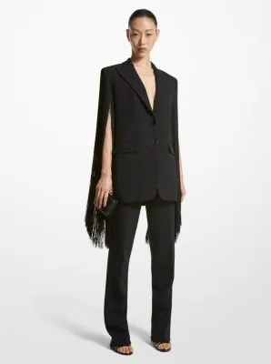 Double Crepe Sablé Fringed Blazer