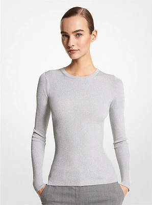 Hutton Featherweight Metallic Viscose Blend Sweater