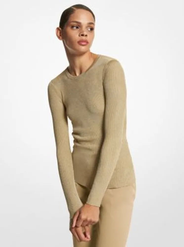 Hutton Featherweight Metallic Viscose Blend Sweater