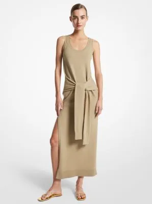 Cashmere Tie-Front Tank Dress