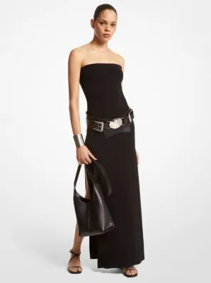 Stretch Cashmere Strapless Maxi Dress