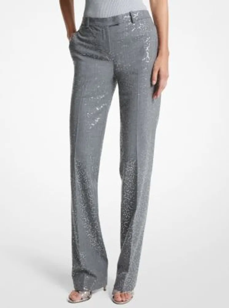 Carolyn Sequined Stretch Wool Trousers