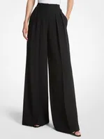 Double Crepe Sablé Wide-Leg Trousers