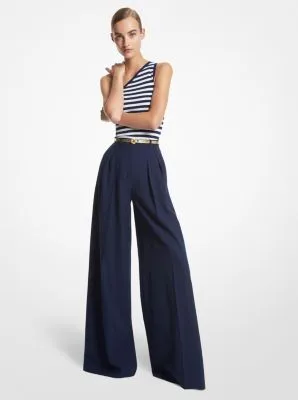 Tissue Wool Gabardine Palazzo Pants