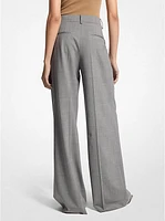 Stretch Wool Pleated Trousers