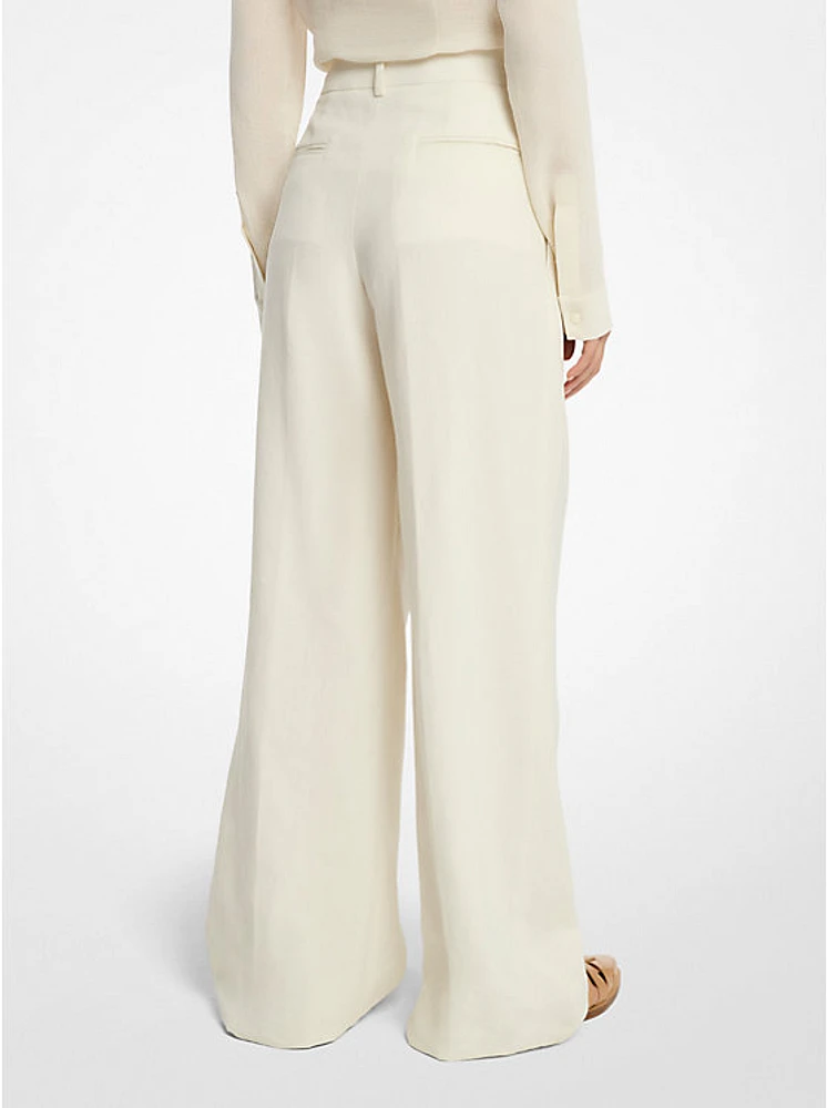 Linen Wide-Leg Trousers