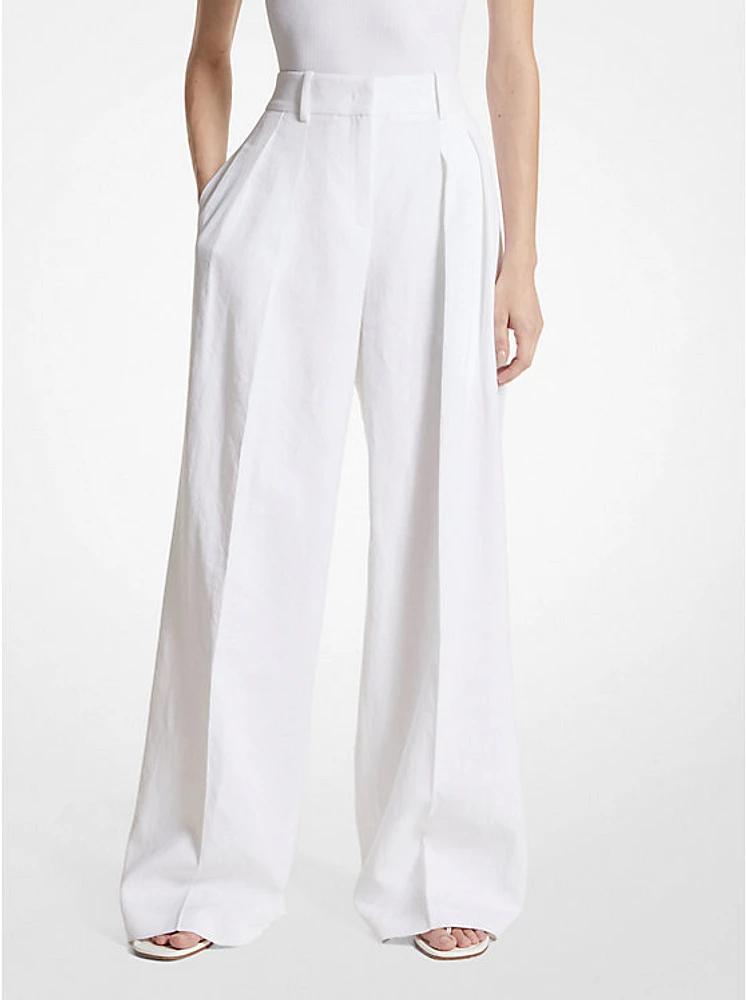 Linen Wide-Leg Trousers