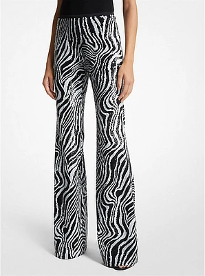 Zebra Sequined Tulle Pants