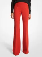 Brooke Double Face Stretch Wool Twill Flared Pants