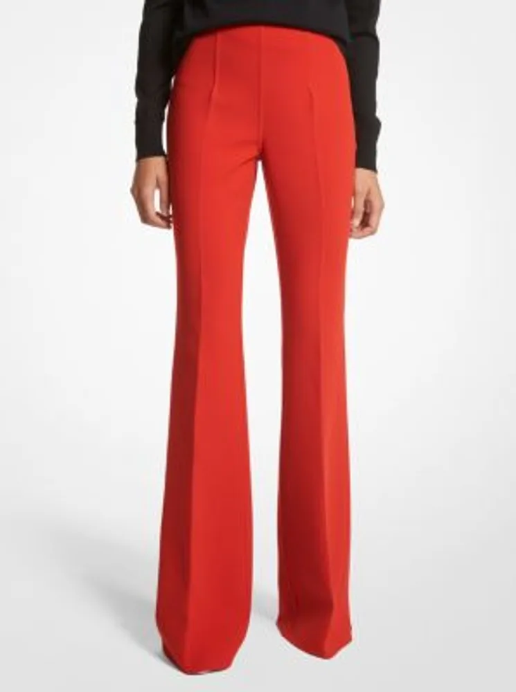 Brooke Double Face Stretch Wool Twill Flared Pants