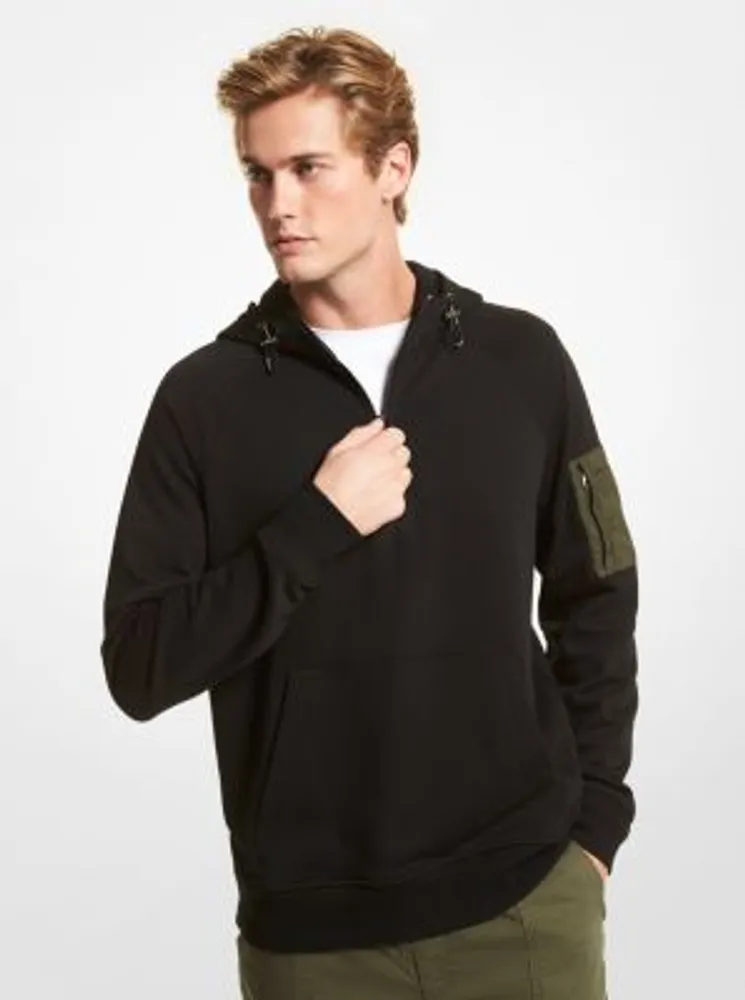 Cotton Blend Half-Zip Hoodie