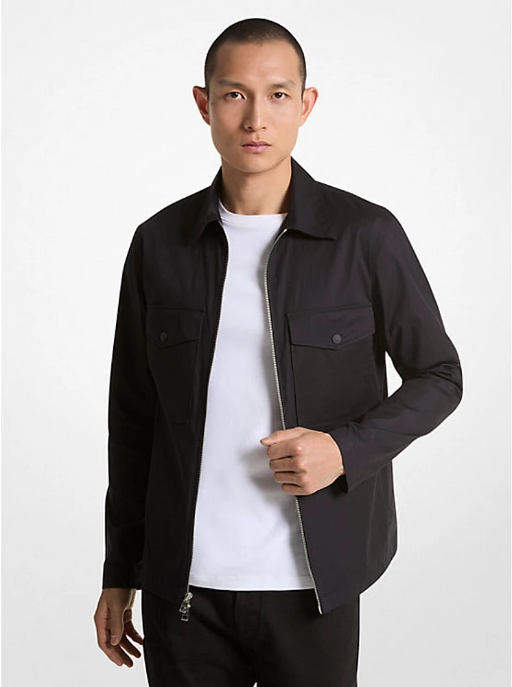 Stretch Cotton Shirt Jacket