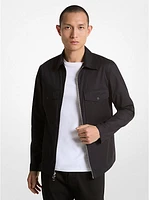 Stretch Cotton Shirt Jacket