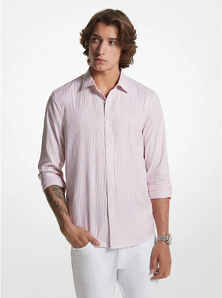 Striped Stretch Cotton Oxford Shirt