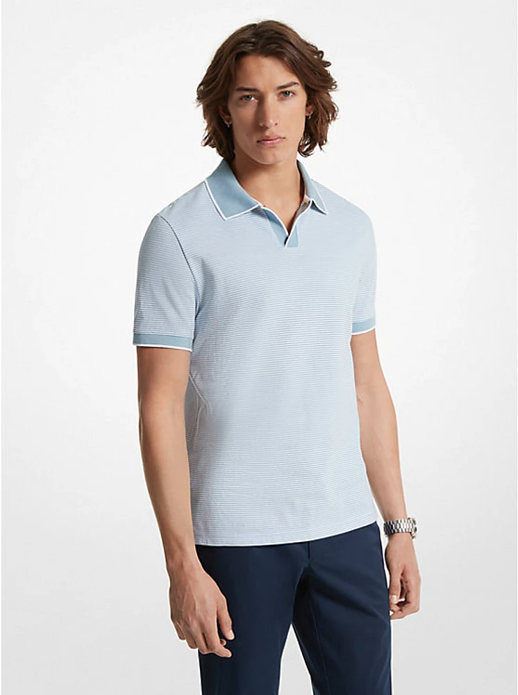 Textured Cotton Polo Shirt