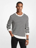 Striped Cotton Blend Sweater