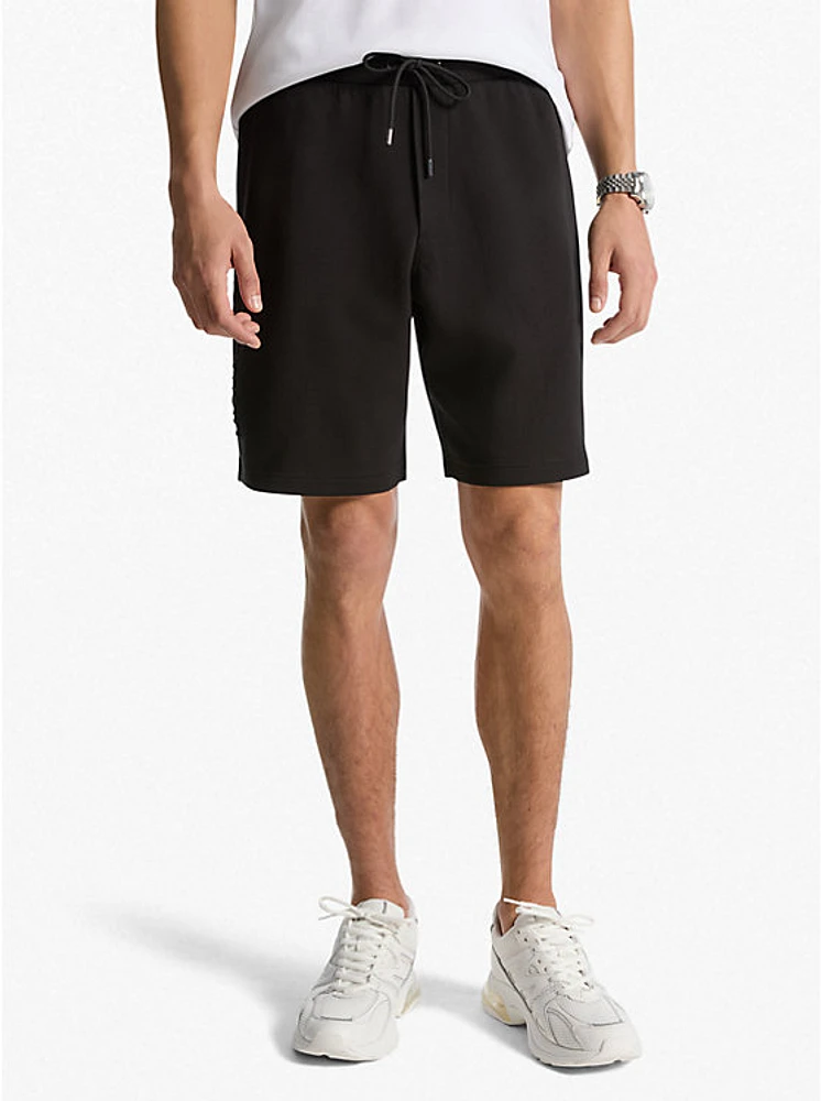 Embossed Logo Cotton Blend Shorts