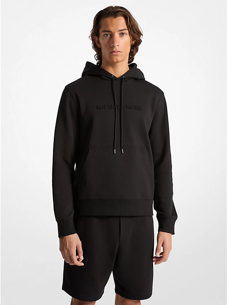 Embossed Logo Cotton Blend Hoodie