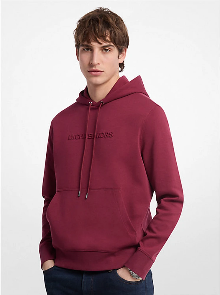 Embossed Logo Cotton Blend Hoodie