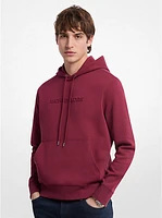 Embossed Logo Cotton Blend Hoodie