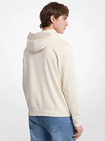 Embossed Logo Cotton Blend Hoodie