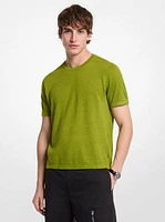 Linen and Cotton Short-Sleeve Sweater
