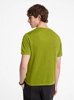 Linen and Cotton Short-Sleeve Sweater