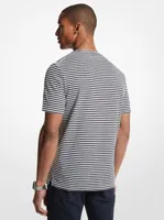 Striped Textured Cotton T-Shirt