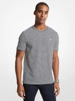 Striped Textured Cotton T-Shirt