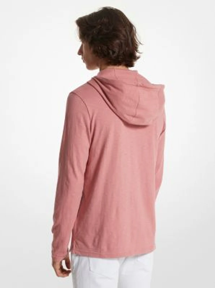 Slub Cotton Henley Hoodie