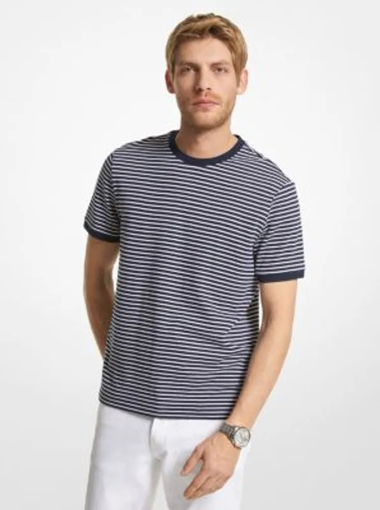 Striped Cotton and Silk Blend T-Shirt