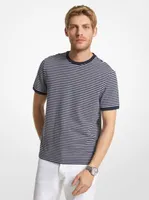 Striped Cotton and Silk Blend T-Shirt