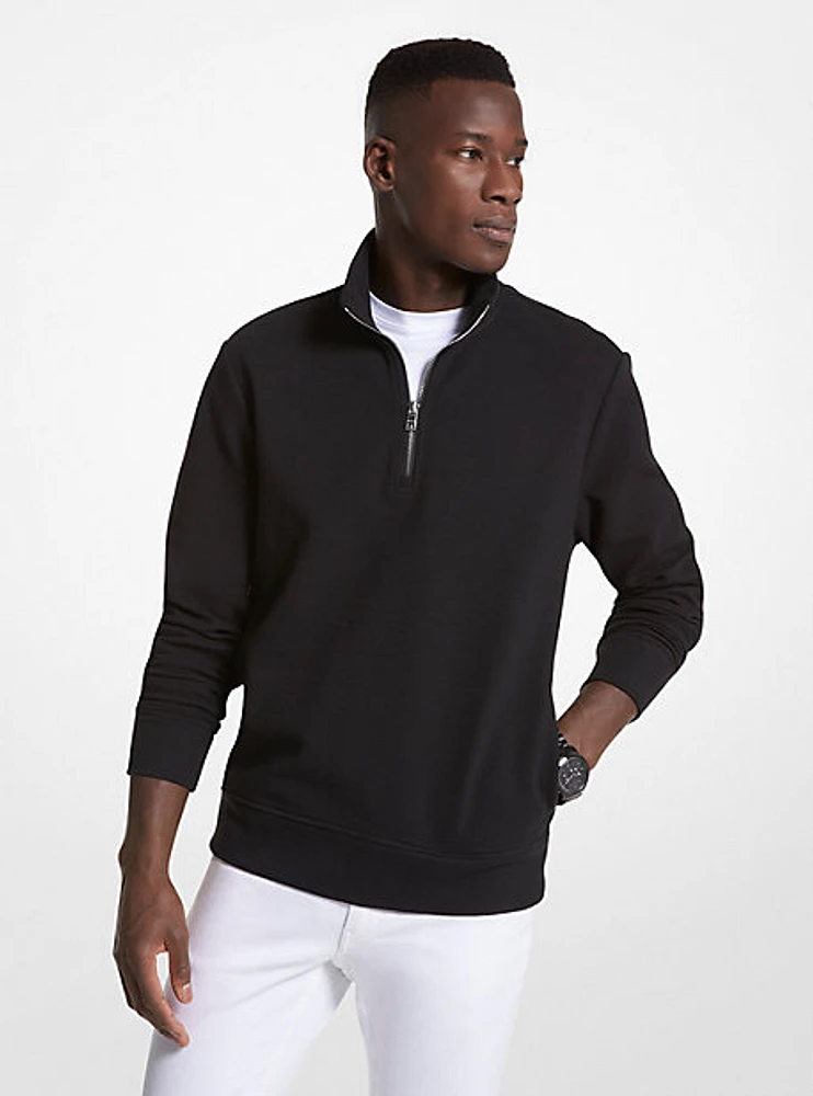 Cotton Blend Half-Zip Sweater