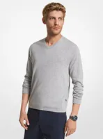 Cotton Jersey V-Neck Sweater