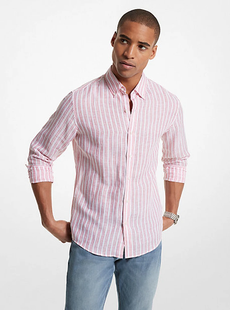 Striped Linen Blend Shirt
